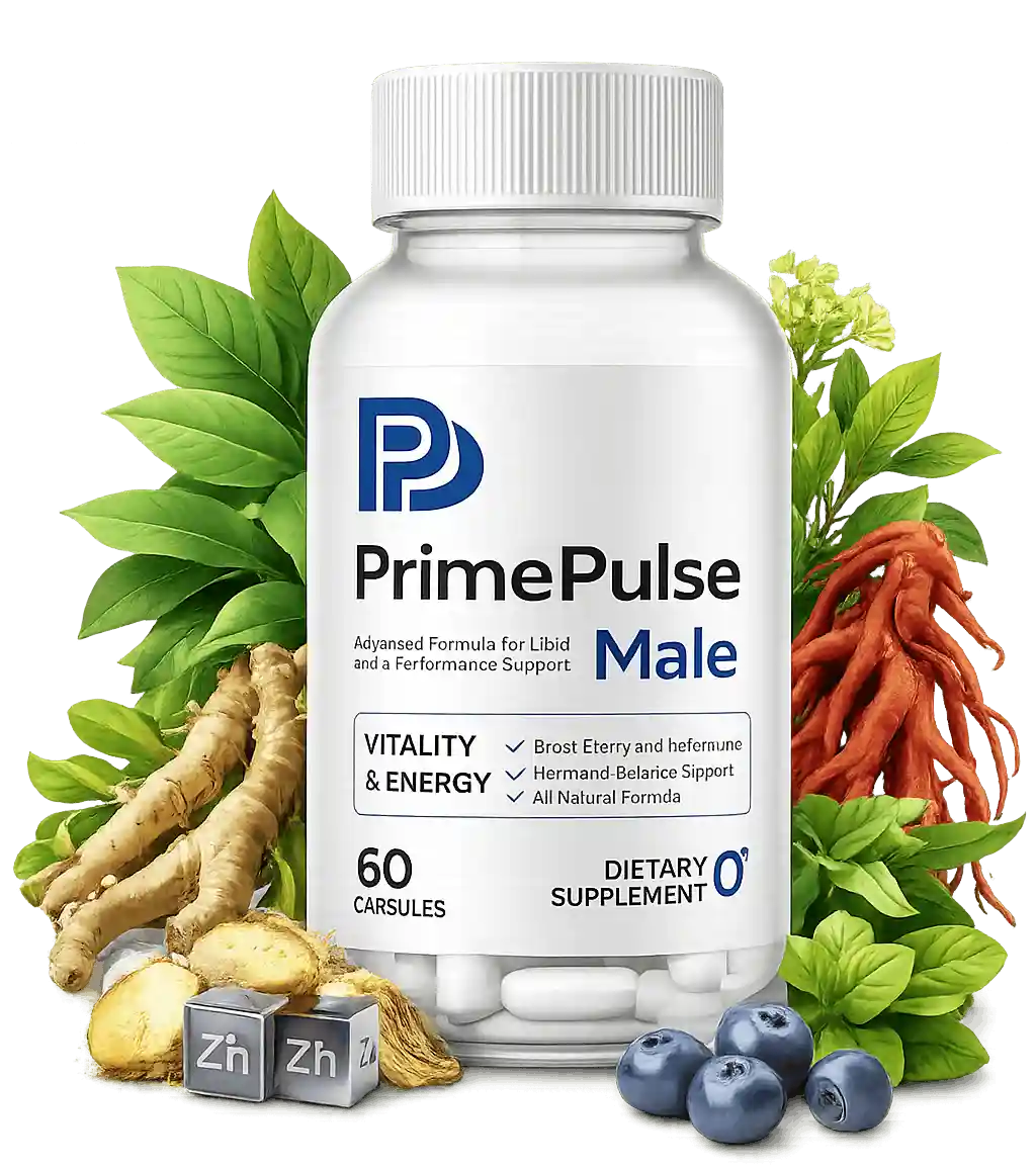 PrimePulse Male Prime Pulse supplement bottles supporting energy and performance
